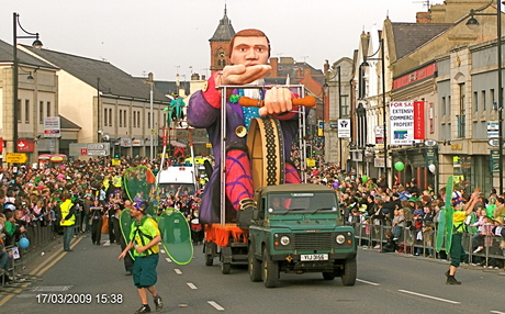 St. Patrick’s Day parade, Downpatrick, Co. Down, Northern Ireland, August 2009 [Photo: RMcC]