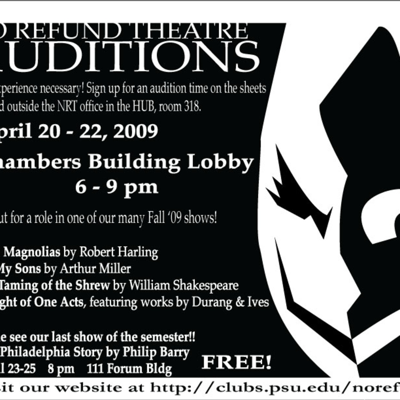AUDITIONS FOR FALL '09 SHOWS!
