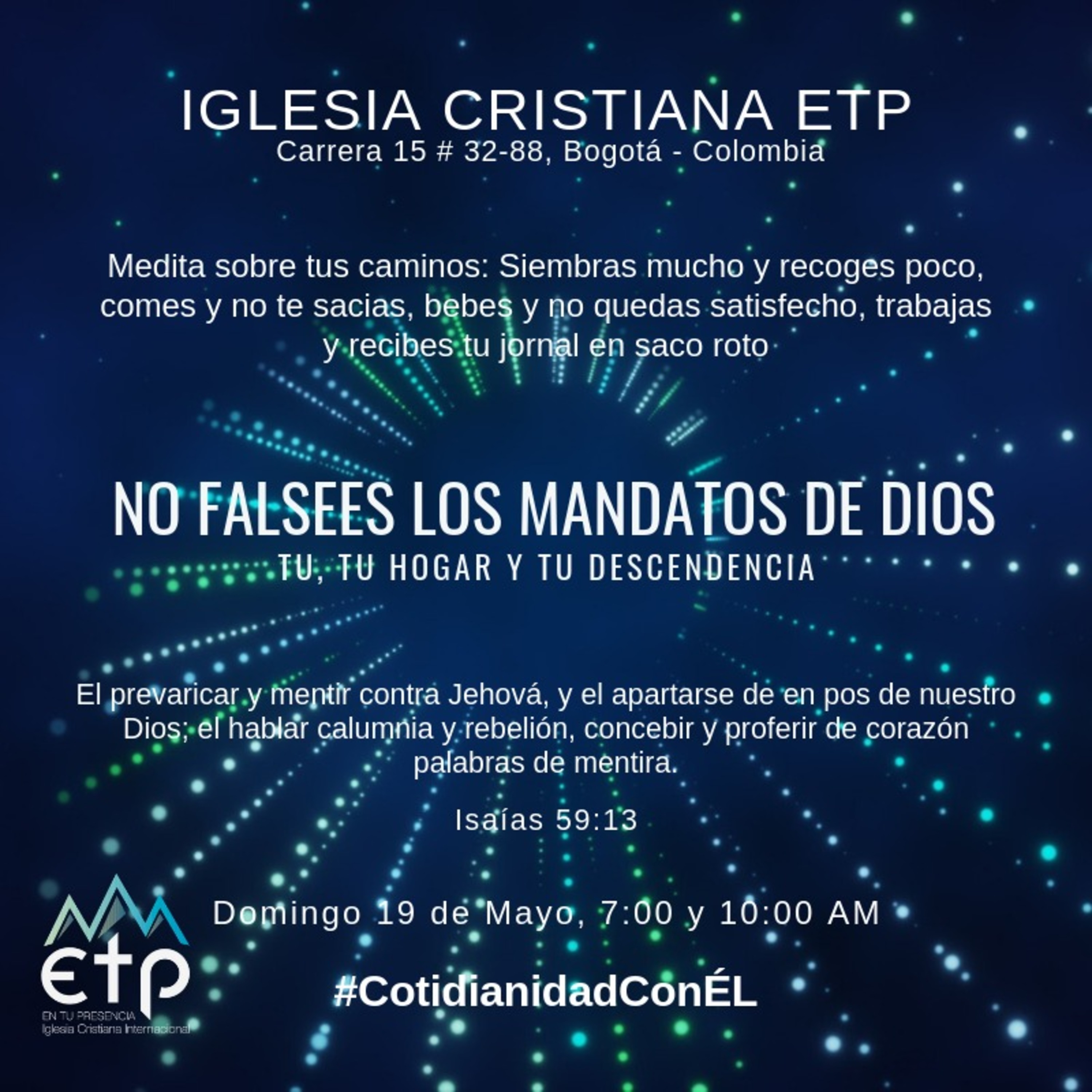 Charlas Pastor Luis Salas, Iglesia ETP