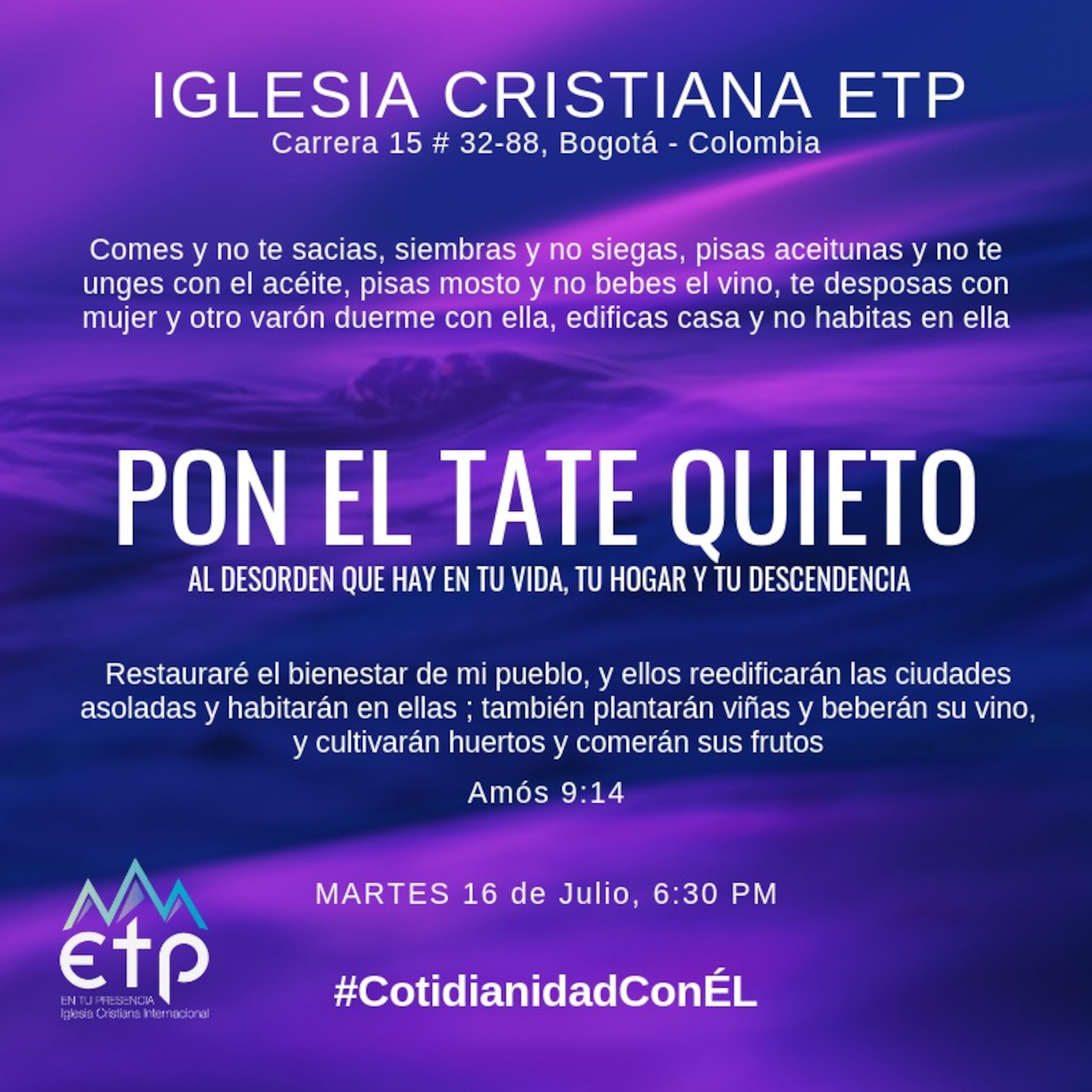 Charlas Pastor Luis Salas, Iglesia ETP