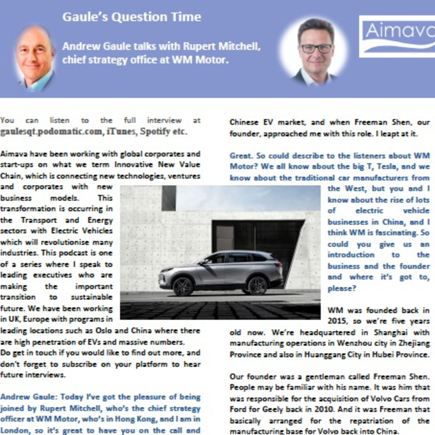 Rupert Mitchell, WM Motor the China EV business