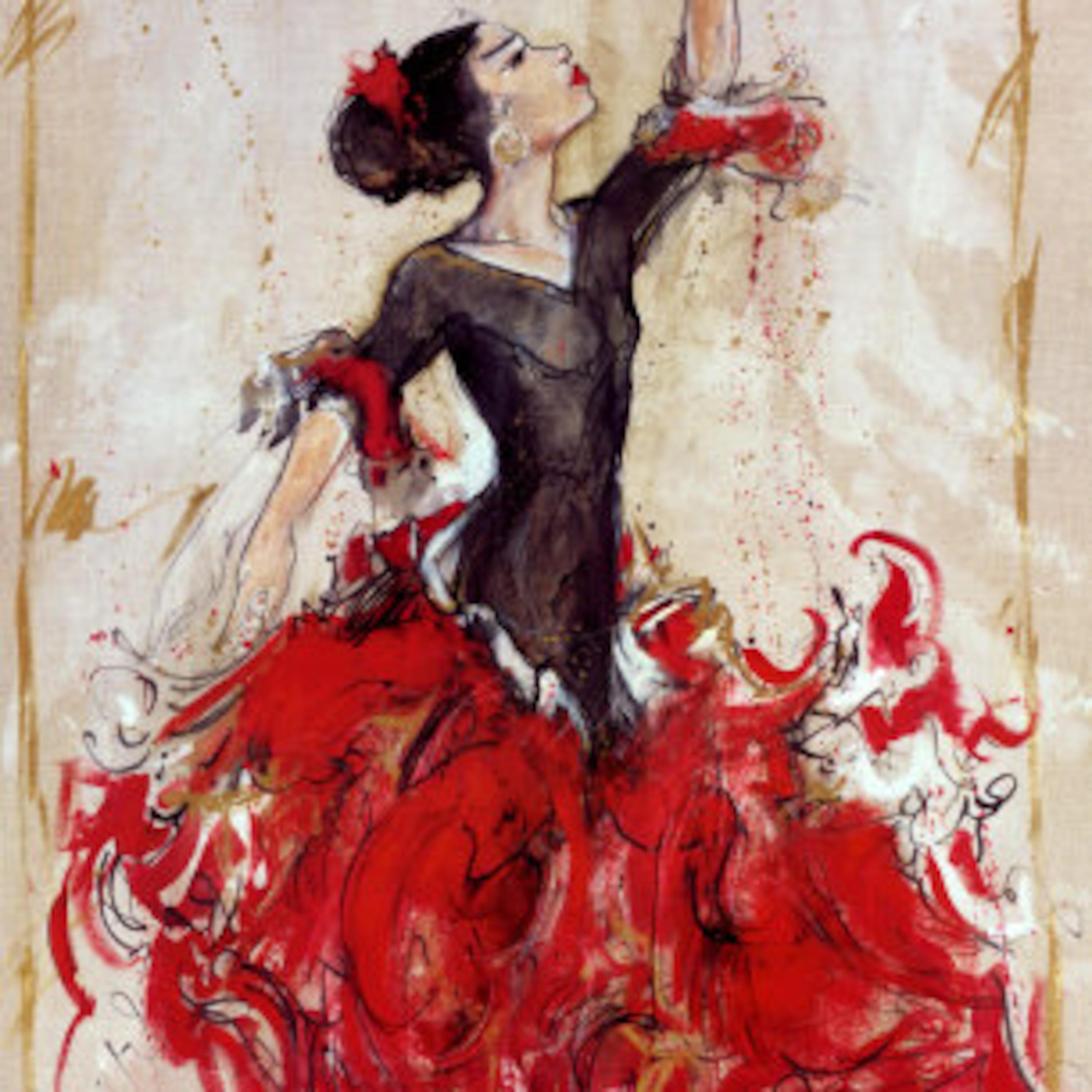Испанский танец фламенко рисунок