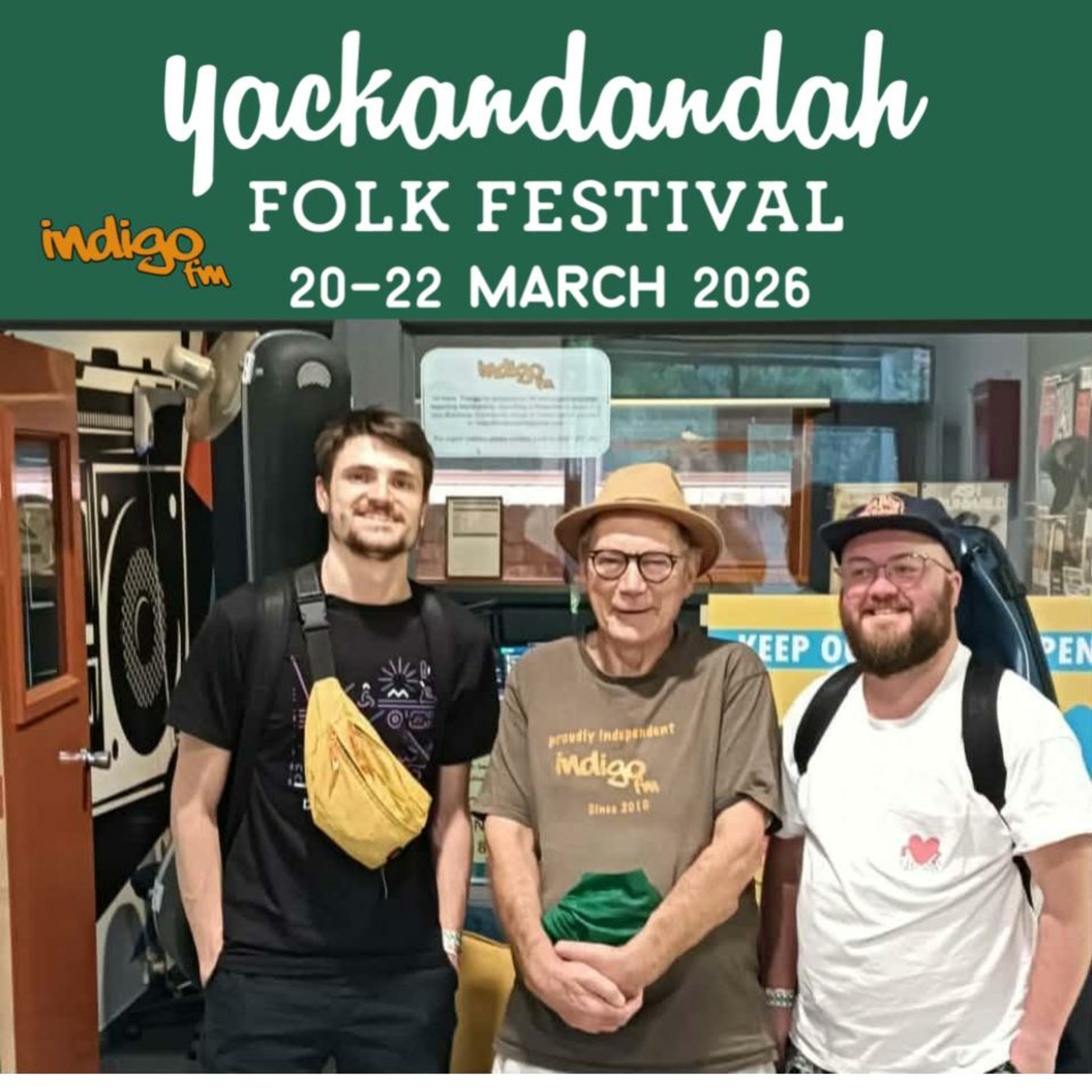 Yackandandah Folk Festival 2026 - Carson and Tom from Inn Echo chat with Harvey