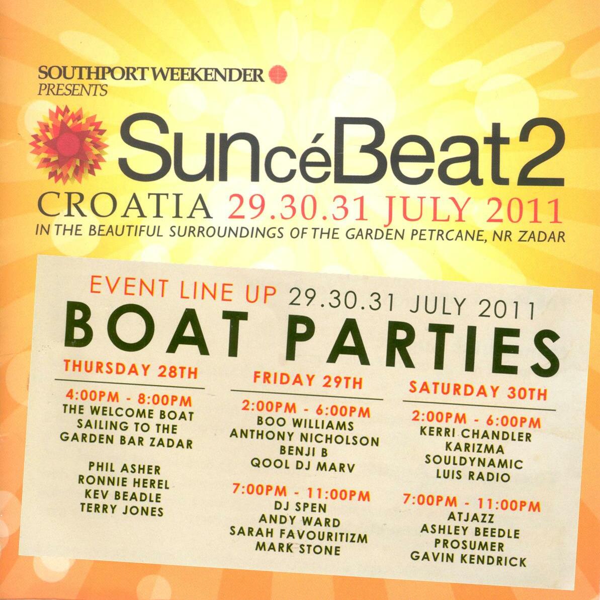 Qool DJ Marv LIVE Southport Weekender's SunceBeat2 Boatride on July 29 2011 episode artwork