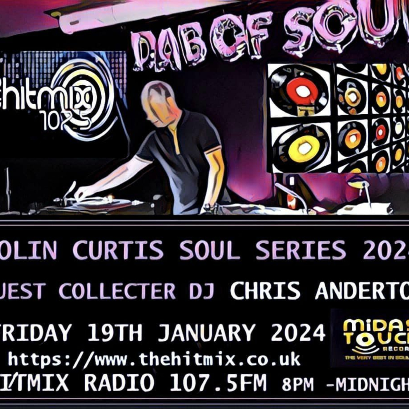 Episode 1043: COLIN CURTIS & CHRIS ANDERTON  SOUL SERIES  SPECIAL FRIDAY 19TH JANUARY  2024 HITMIX RADIO 107,5 FM