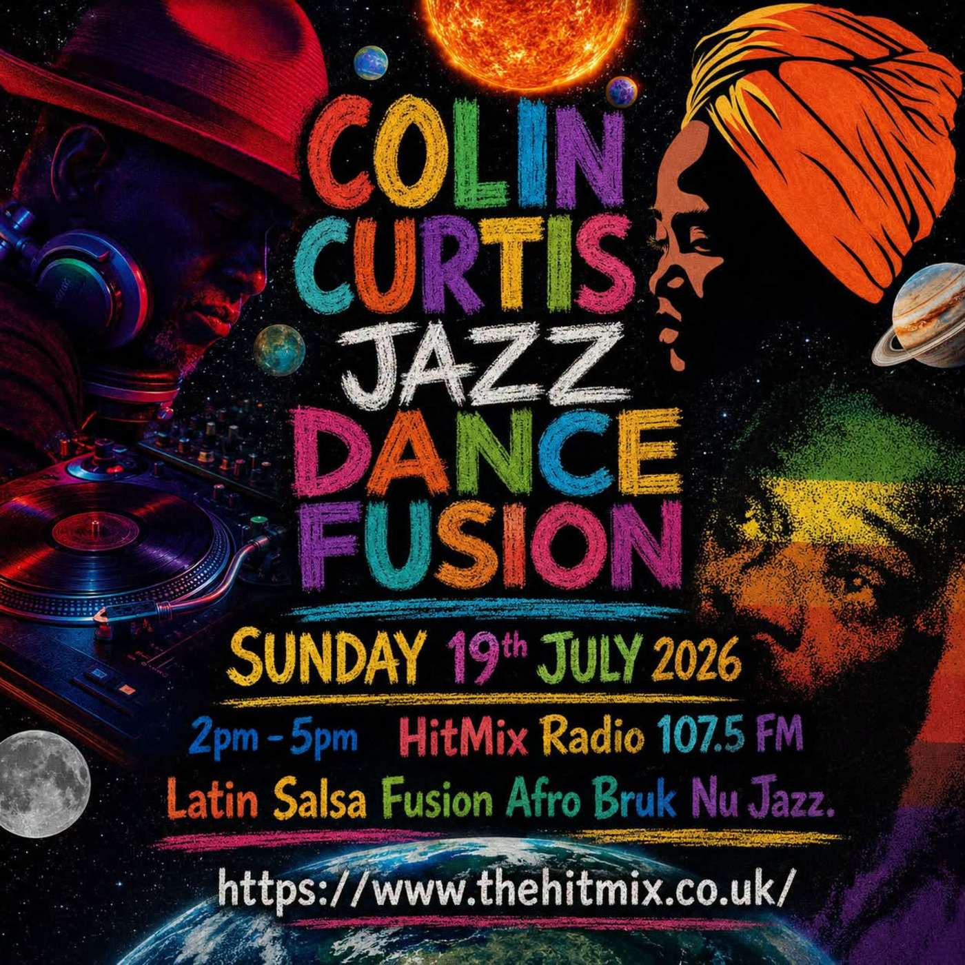 Episode 1300: COLIN CURTIS JAZZ DANCE FUSION SUNDAY 19TH JULY 2026 HITMIX RADIO 107.5FM episode artwork