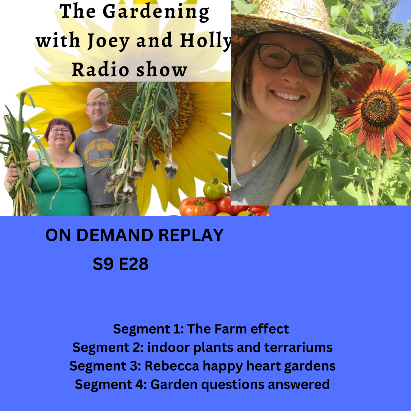 S9E28 The Farm effect, indoor plants and terrariums, guest Rebecca of happyheartgardens - The gardening with Joey and Holly Radio Show