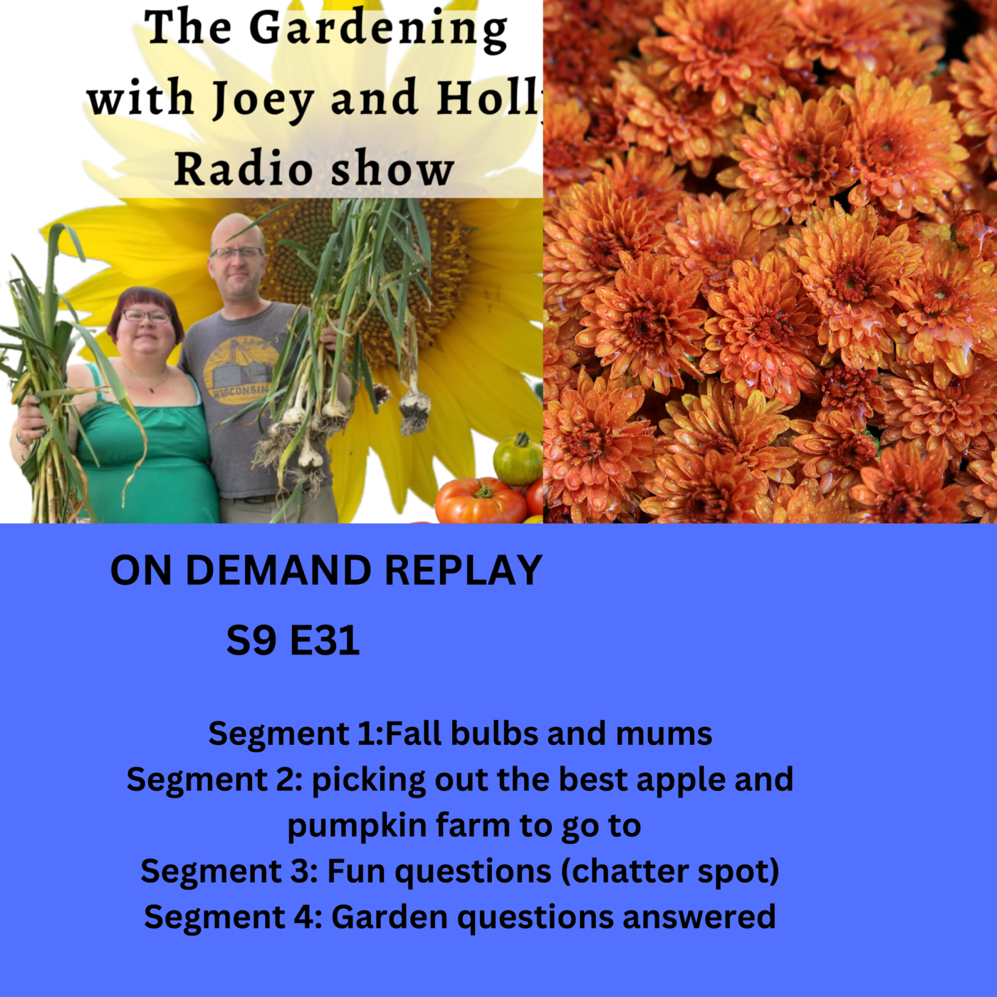 S9E31Fall bulbs and mums, picking out the best apple and pumpkin farm to go to, chatter spot - The Gardening with Joey and Holly Radio Show
