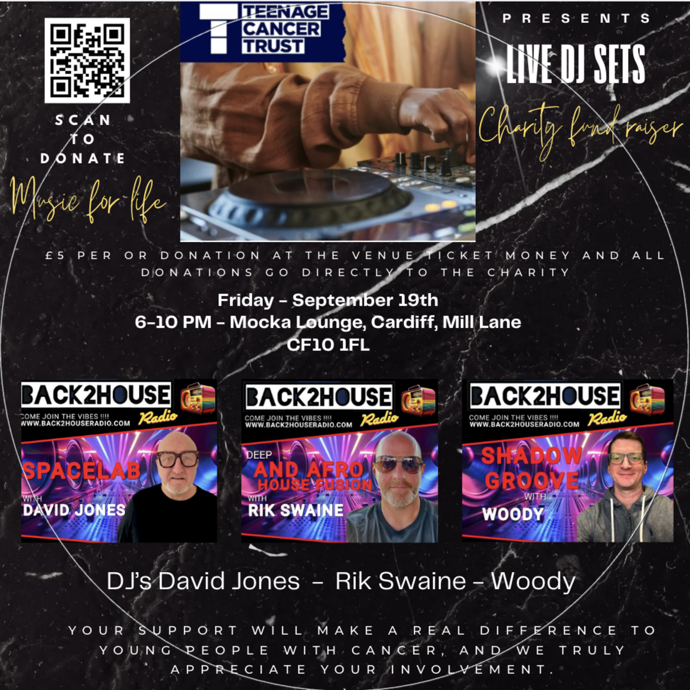 B2H Deep & Afro Fusion Episode Mixed House 6-hour Live Teenage Cancer Trust. set David Jones - Woody - Rik Swaine.