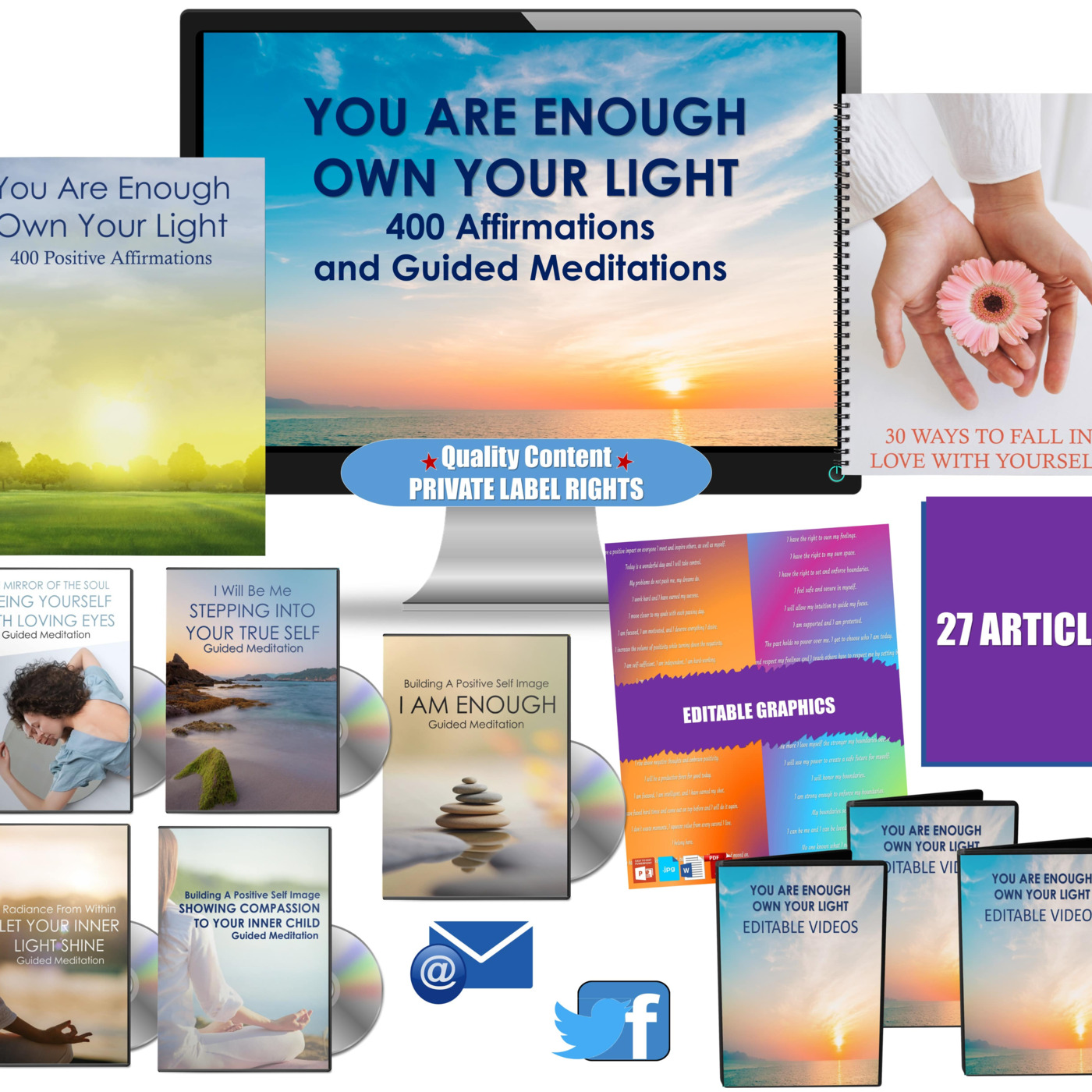 Episode 550: 400 Affirmations/Meditations – You Are Enough: Own Your Light - Giant PLR Pack From JR Lang episode artwork