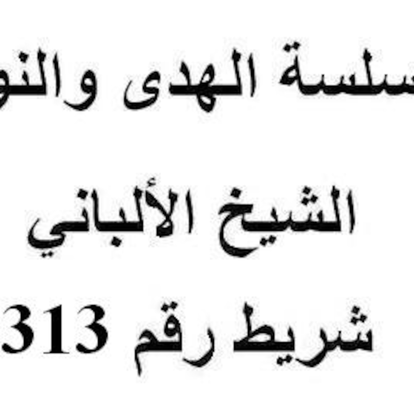 سلسلة الهدى والنور - الشيخ الألباني - شريط رقم 313