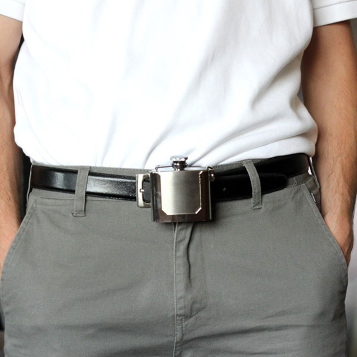 Delete This Podcast Belt Buckle Flask
