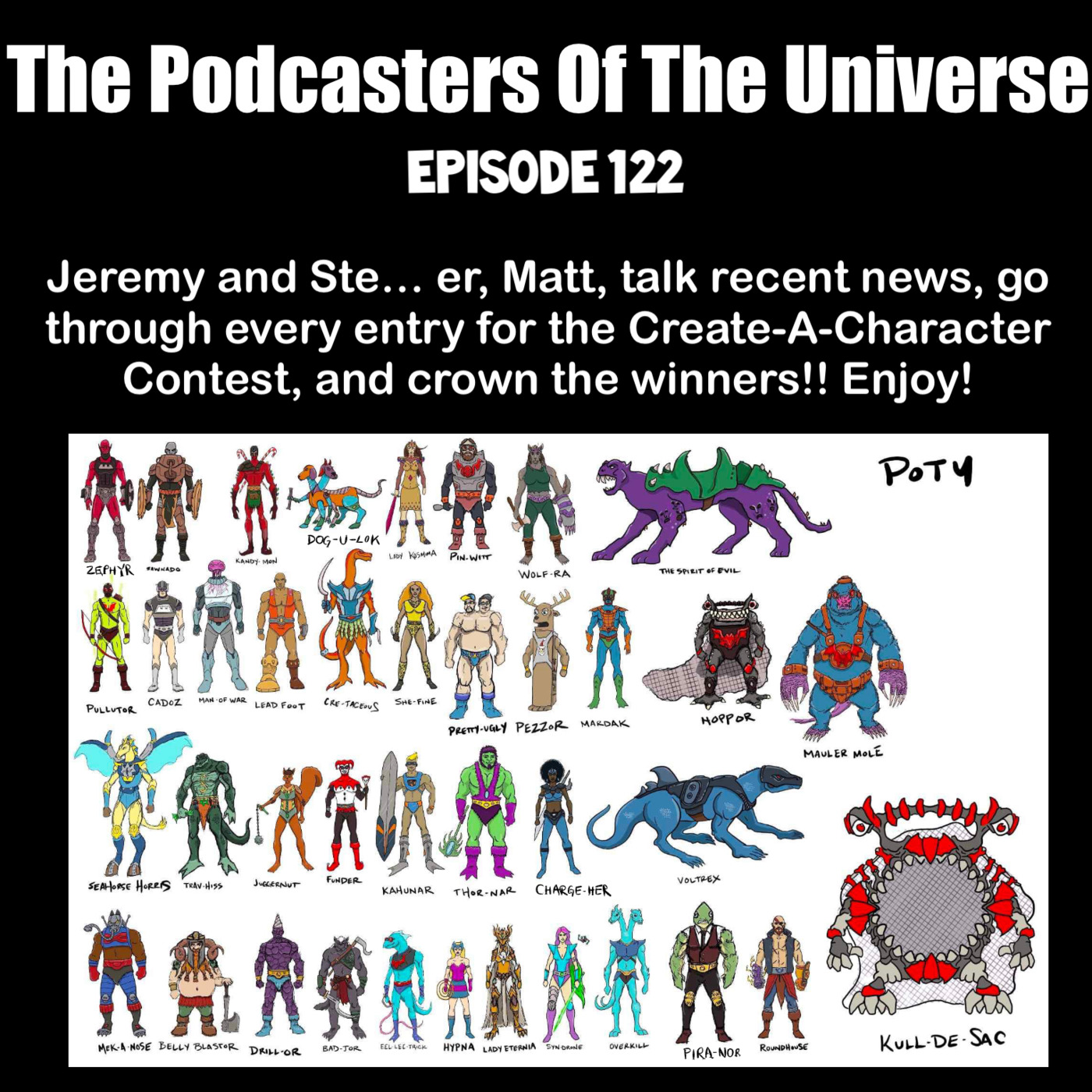 Episode 122: POTU Episode 122: Create-A-Character Contest Winners Reveal!
