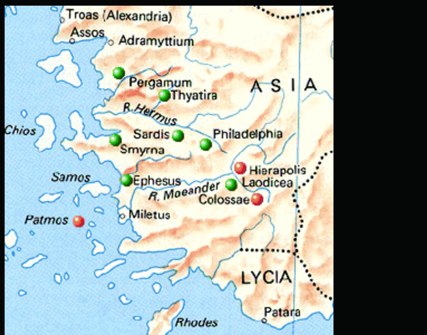 Map Of Colossae Laodicea And Hierapolis - Maping Resources