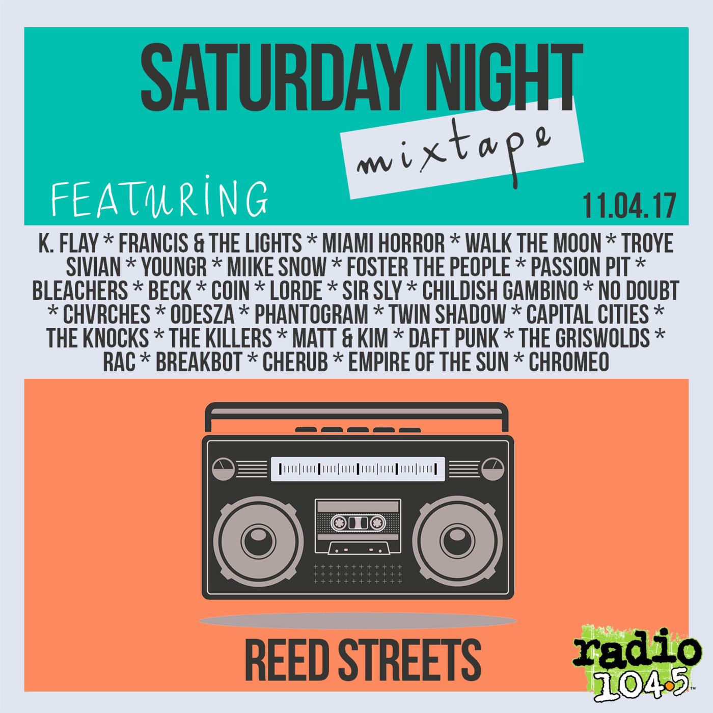Saturday Night Mixtape with Reed Streets // Hour 1 (11.04.17)