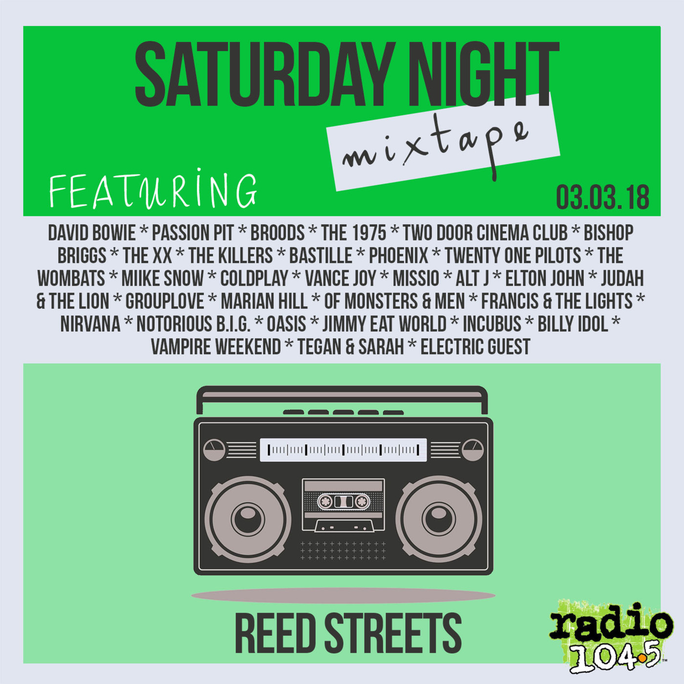 Saturday Night Mixtape with Reed Streets // Hour 1 (03.03.18)