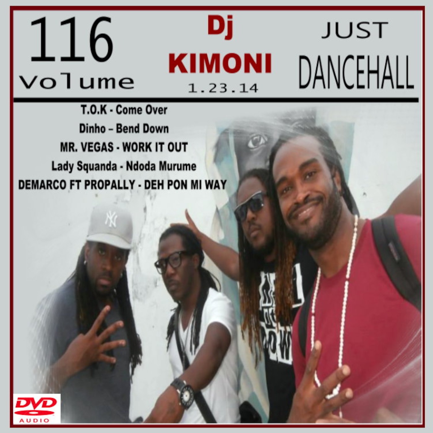 Dj Kimoni JUST DANCEHALL Volume 116 (WINE ON SOMETHING) (1 DVD) 1-23-14