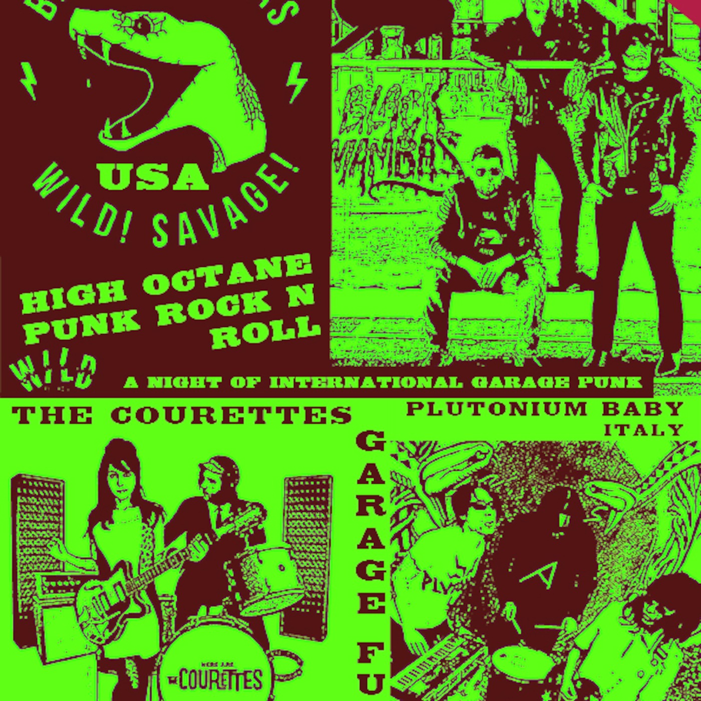 This FRIDAY 24th July BLACK MAMBAS, COURETTES, PLUTONIUM BABY