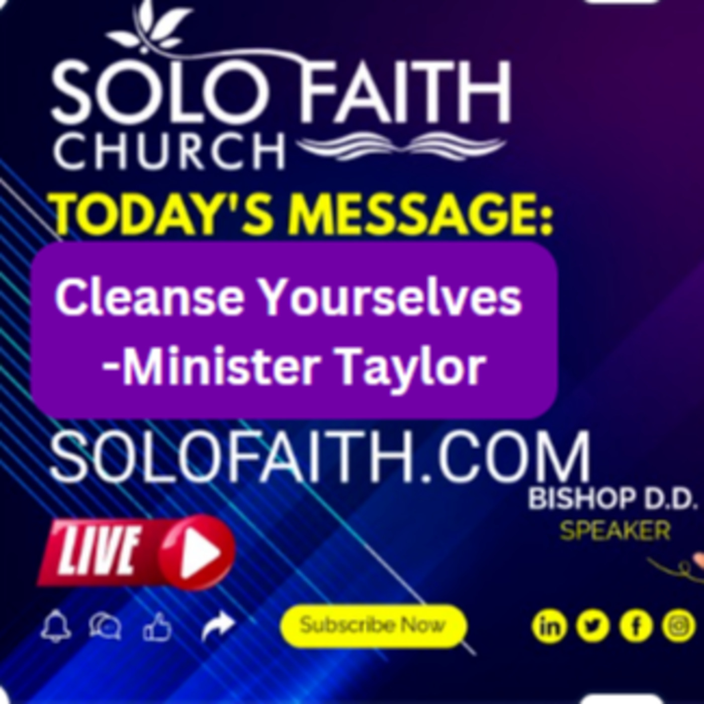 Episode 63: Cleanse Yourselves - Minister Taylor