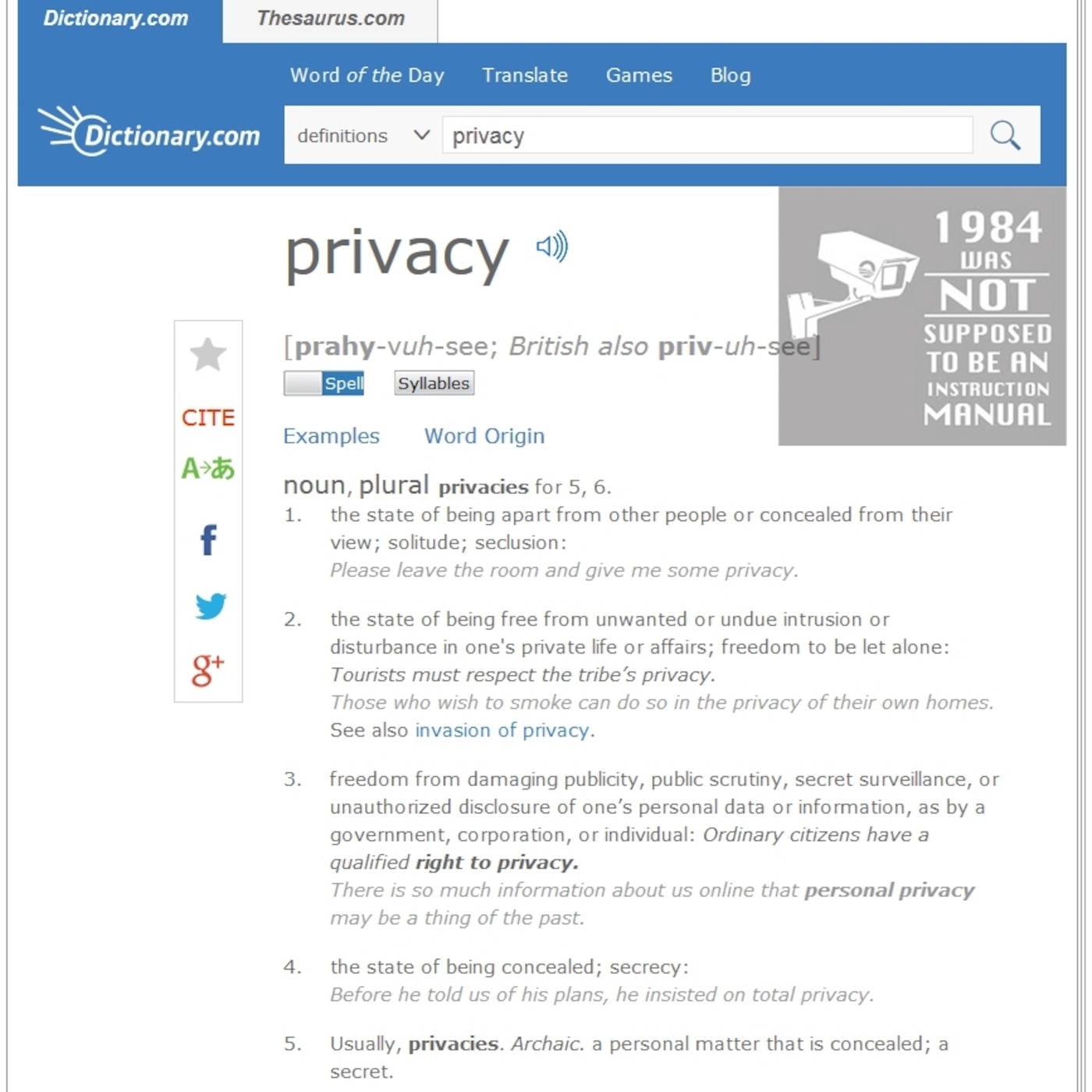 Truth: Privacy