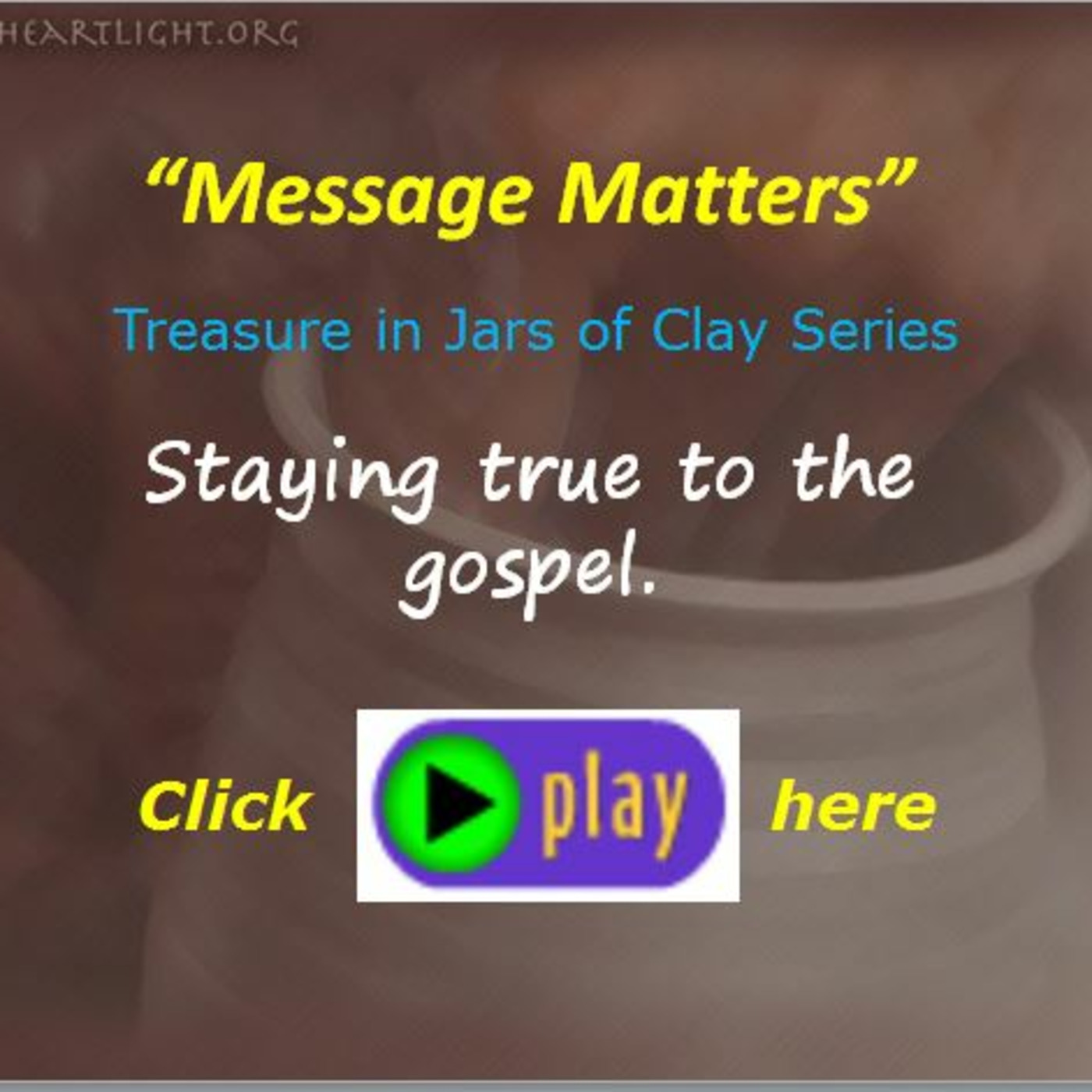 Episode 316  Treasure in Jars of Clay - Message Matters episode artwork