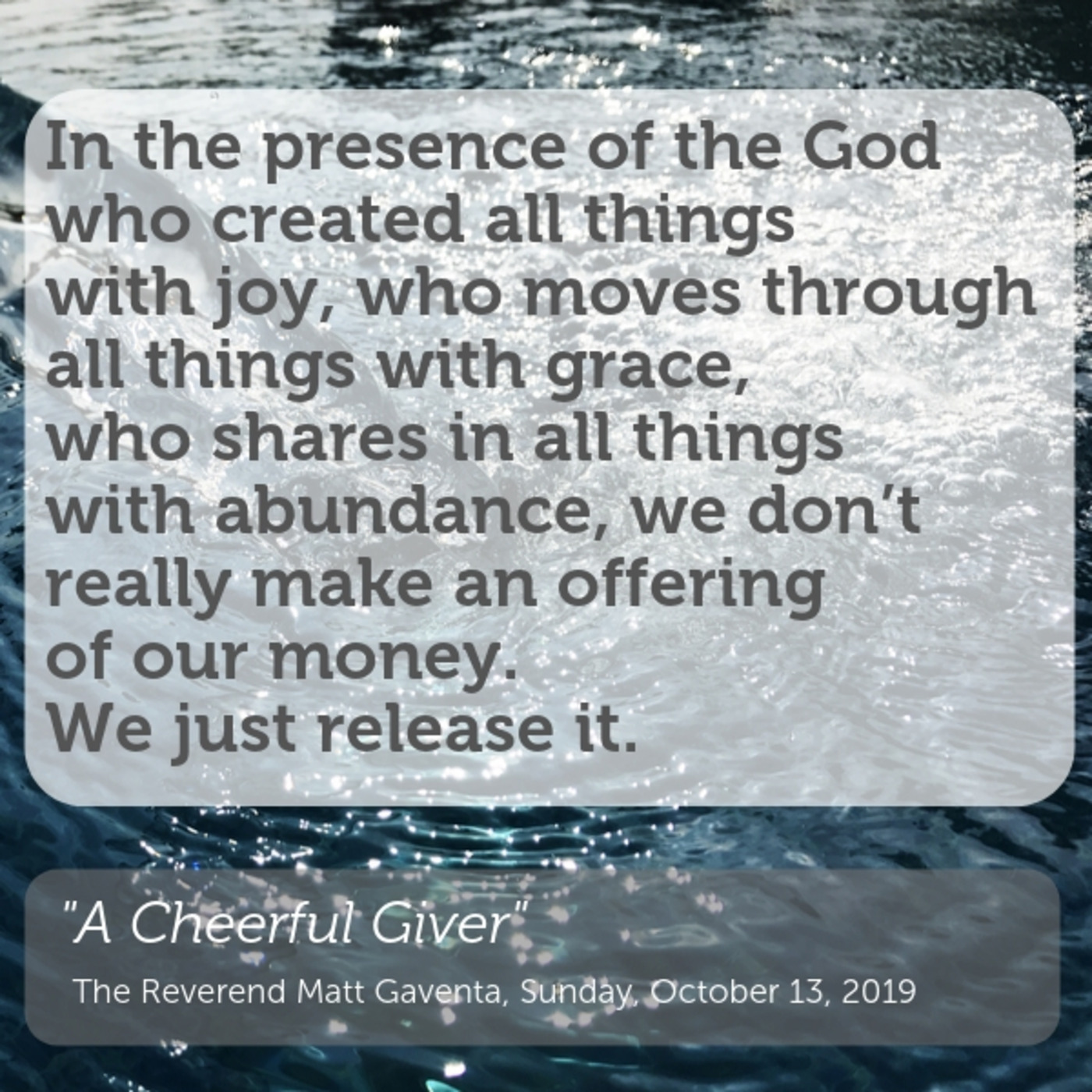 A Cheerful Giver