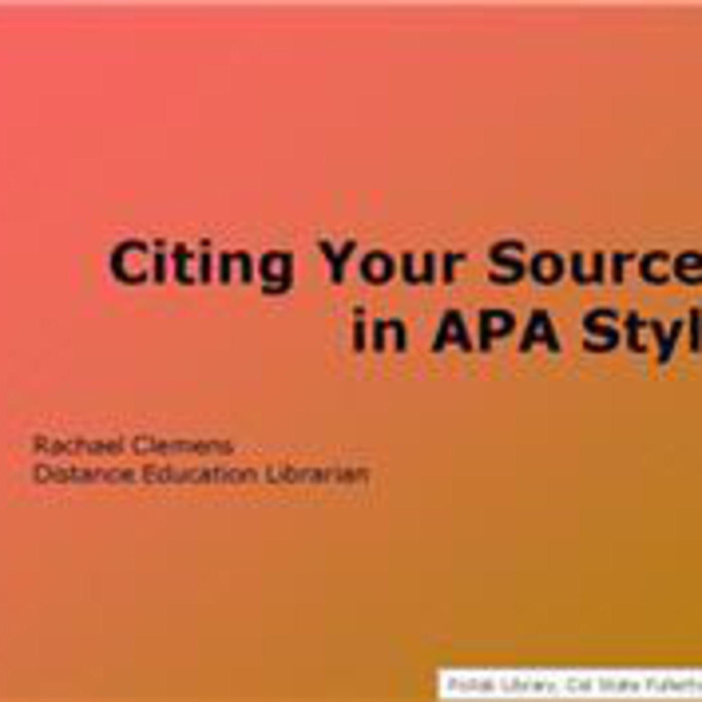 APA Format (Vodcast)