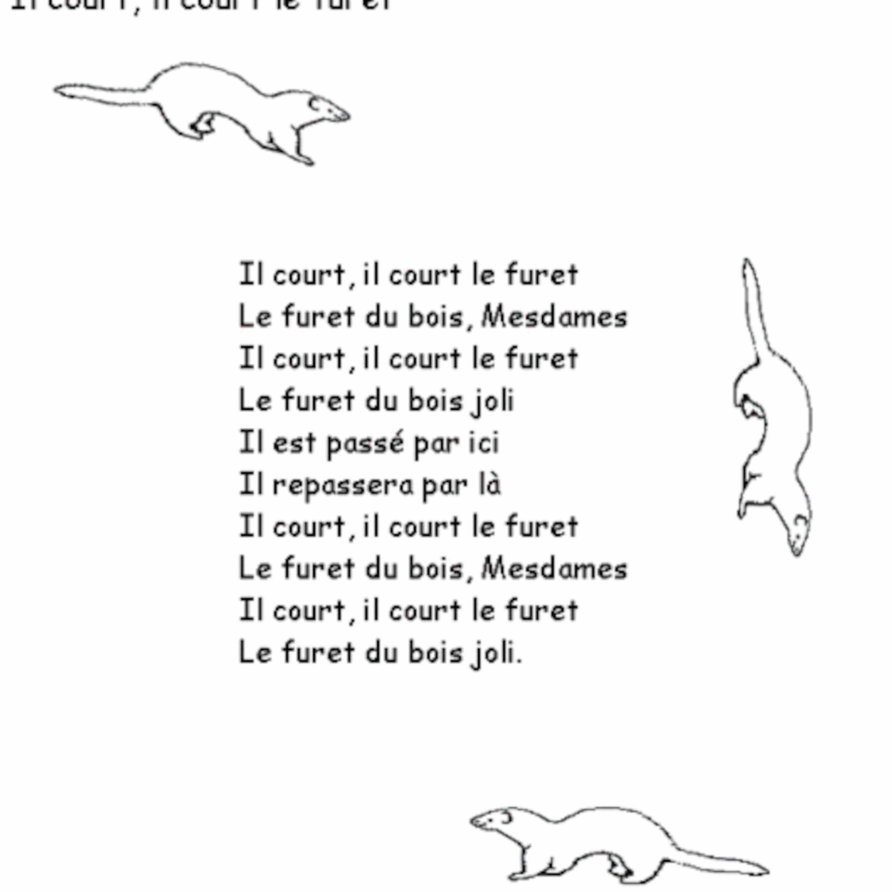 Cours de Français III - Les Chansons pour Enfants