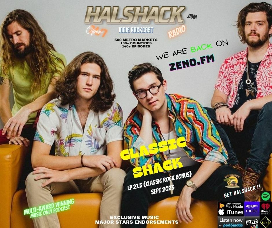 Episode 131: Halshack ep 27.5 (Classic Shack) Sept 2023 (classic rock bands including our exclusive version of Stand Back by the Paper Jackets)--bonus show
