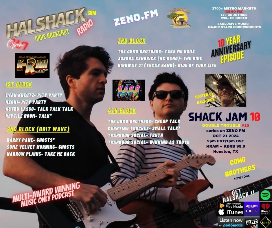 Episode 167: Halshack Ep 10 (SHACKJAM #10 on KRAM and 99.9 KERB)-- Monday Oct 21st, 2024-- DOUBLE TROUBLE #10 --10th Anniversary special spin off theme show