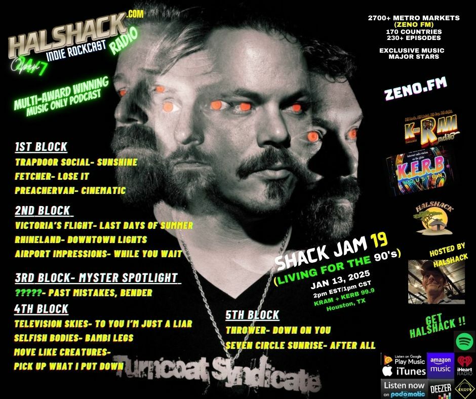 Episode 189: Halshack ep 19 (Shackjam 19---LIVING FOR THE 90s --KERB-KRAM Houston, TX) --- Jan 13, 2025---90's rock theme show-- Hosted by Halshack