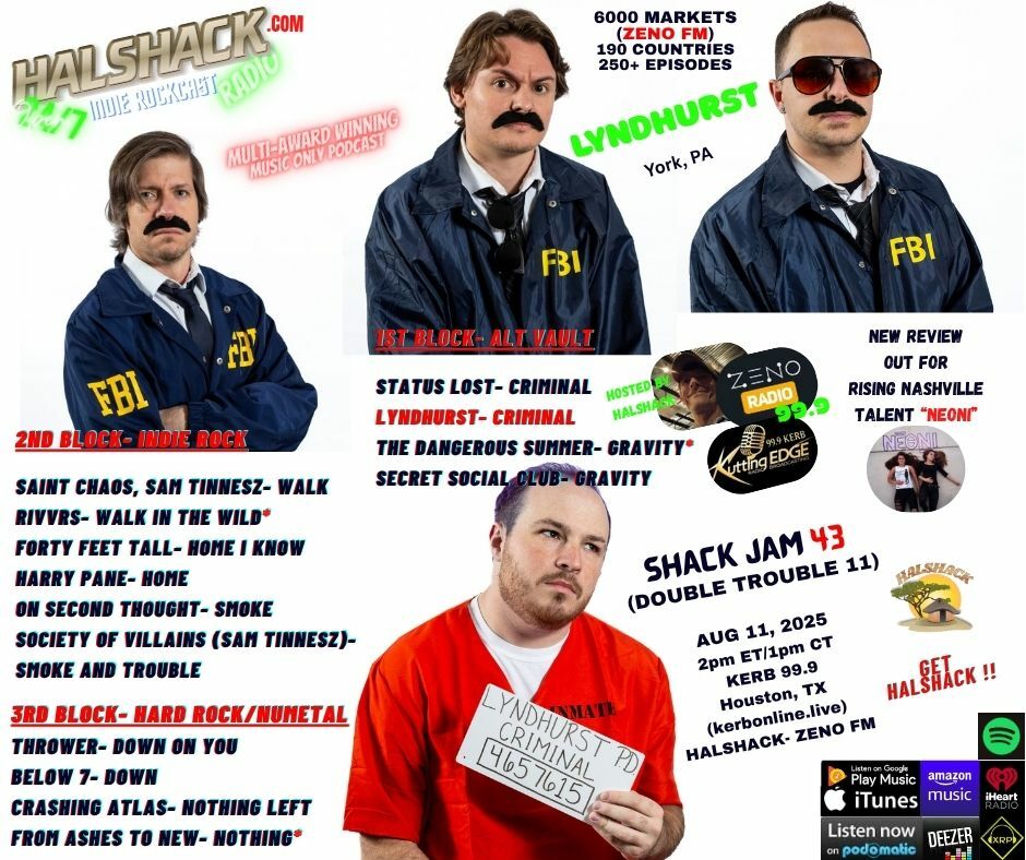 Episode 245: Halshack ep 43 (DOUBLE TROUBLE 11) --SHACKJAM 43--(KERB Houston, TX-- Zeno FM) -- Aug 11th 2025--Theme show about 2 for Tunesday series on ZENO FM- Hosted by Halshack