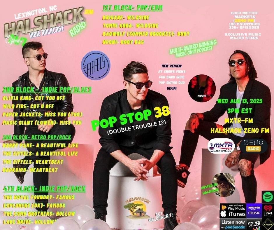 Episode 246: Halshack ep 38 (DOUBLE TROUBLE 12)---POP STOP 38 ---MXTR-FM--- Aug 13, 2025--theme about 2 for Tunesday- hosted by Halshack