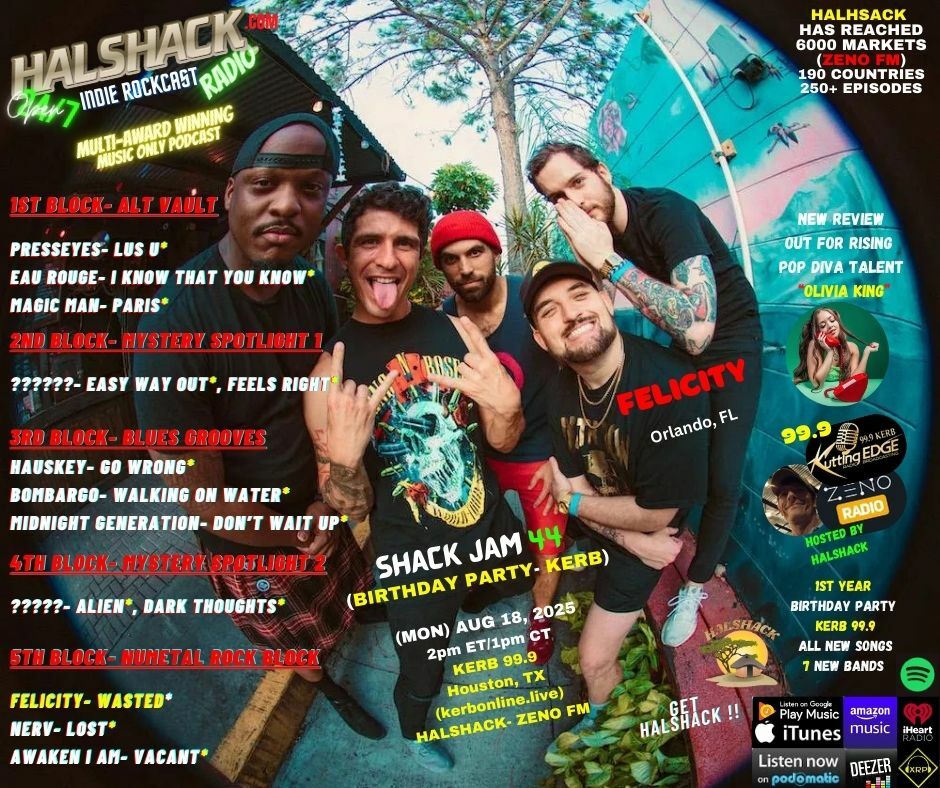 Episode 247: Halshack ep 44 (KERB BIRTHDAY PARTY) --SHACKJAM 44--(KERB Houston, TX-- Zeno FM) -- Aug 18th 2025--1 year anniversary KERB--all new music- Hosted by Halshack