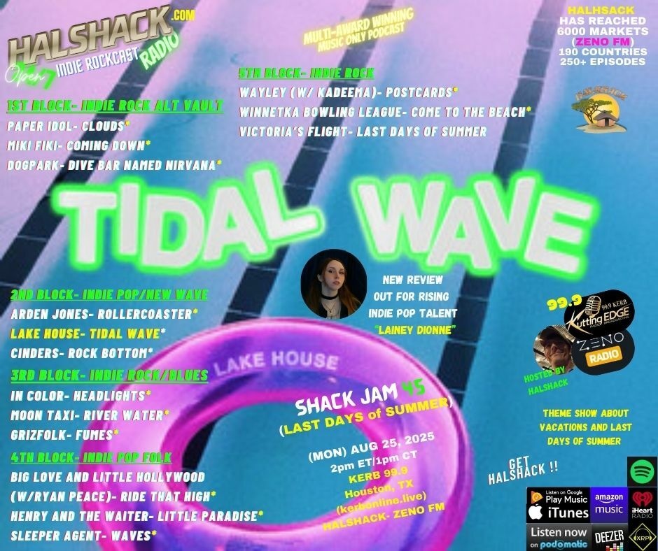 Episode 249: Halshack ep 45 (LAST DAYS OF SUMMER) --SHACKJAM 45--(KERB-ZENO FM) -- Aug 25th 2025--all new indie bands--theme about vacation and summer- Hosted by Halshack