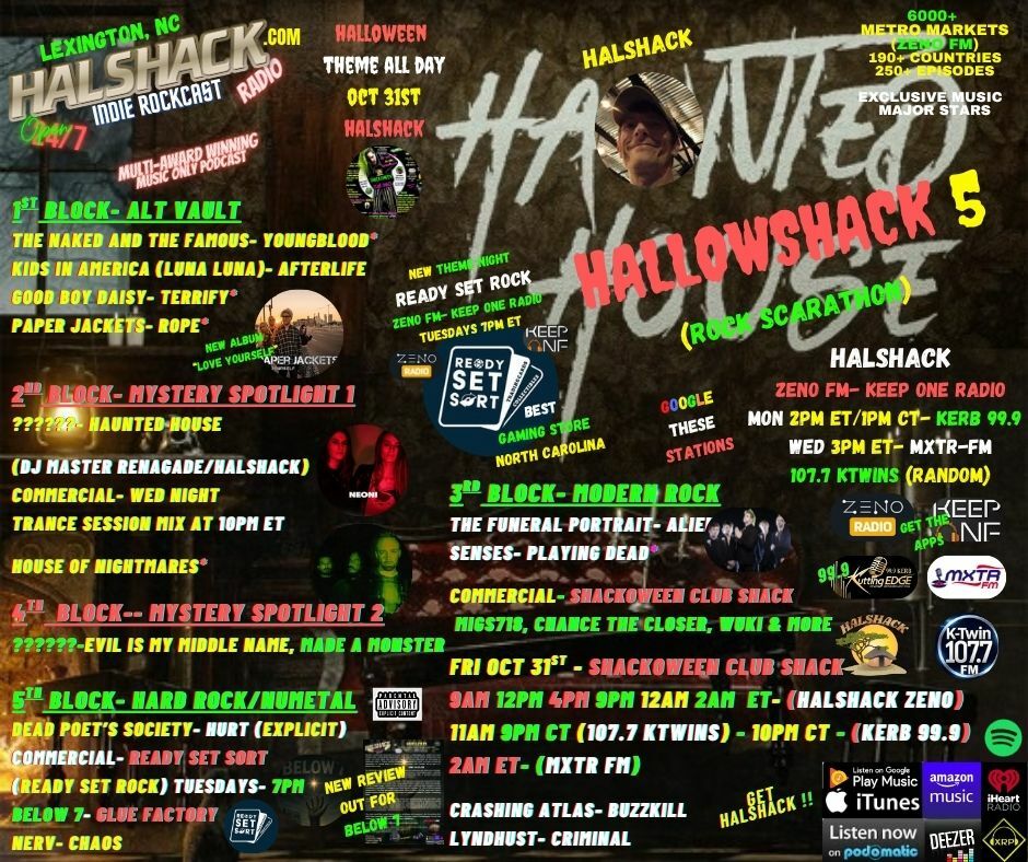 Episode 267: Halshack Special (HALLOWSHACK 5) Oct 27th- 29th 2025--Special holiday episode--Find the playlist on Halshack com--Shackoween Club Shack coming Friday Oct 31 on Halloween