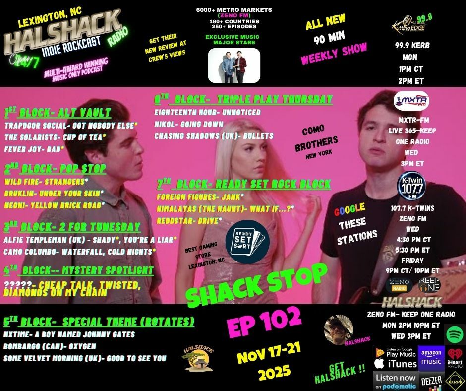 Episode 275: Halshack ep 102--SHACKSTOP-- Nov 17th-21st, 2025-- (KERB- KTWINS- MXTRFM- ZENOFM) --90 min weekly show--Find everything at Halshack com Episode 275: Halshack ep 102--SHACKSTOP-- Nov 17th-21st, 2025-- (KERB- KTWINS- MXTRFM- ZENOFM) --90 min weekly show--Find everything at Halshack com