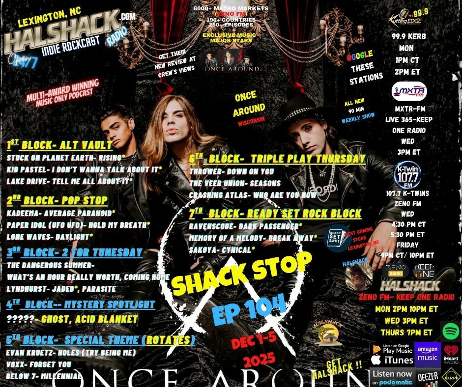 Episode 279: Halshack ep 104--SHACKSTOP-- Dec 1st-5th, 2025-- (KERB- KTWINS- MXTRFM- ZENOFM) --90 min weekly show--Find everything at Halshack com Episode 279: Halshack ep 104--SHACKSTOP-- Dec 1st-5th, 2025-- (KERB- KTWINS- MXTRFM- ZENOFM) --90 min weekly show--Find everything at Halshack com