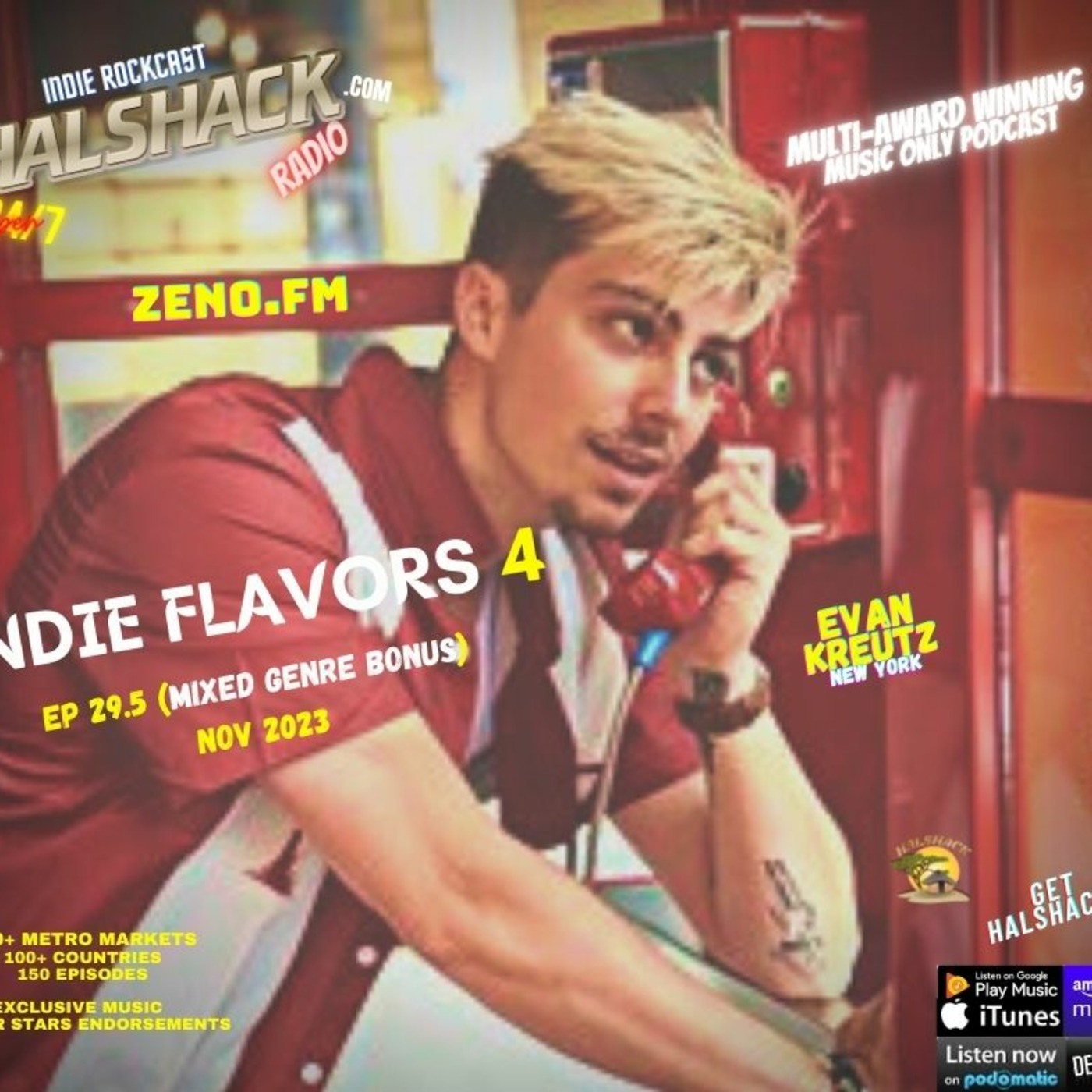 Episode 137: Halshack ep 29.5 (INDIE FLAVORS 4) Nov 2023 -mixed genre new indie pop-blues-rock plus more (theme show)