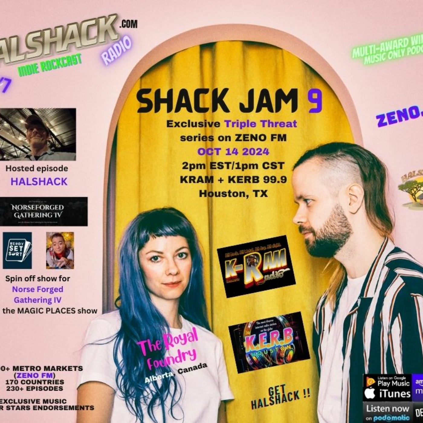 Episode 165: Halshack Ep 9 (SHACKJAM #9 on KRAM and 99.9 KERB)-- Monday Oct 14th, 2024-- TRIPLE THREAT #32 --mash up special edition of Triple Threat Thursday