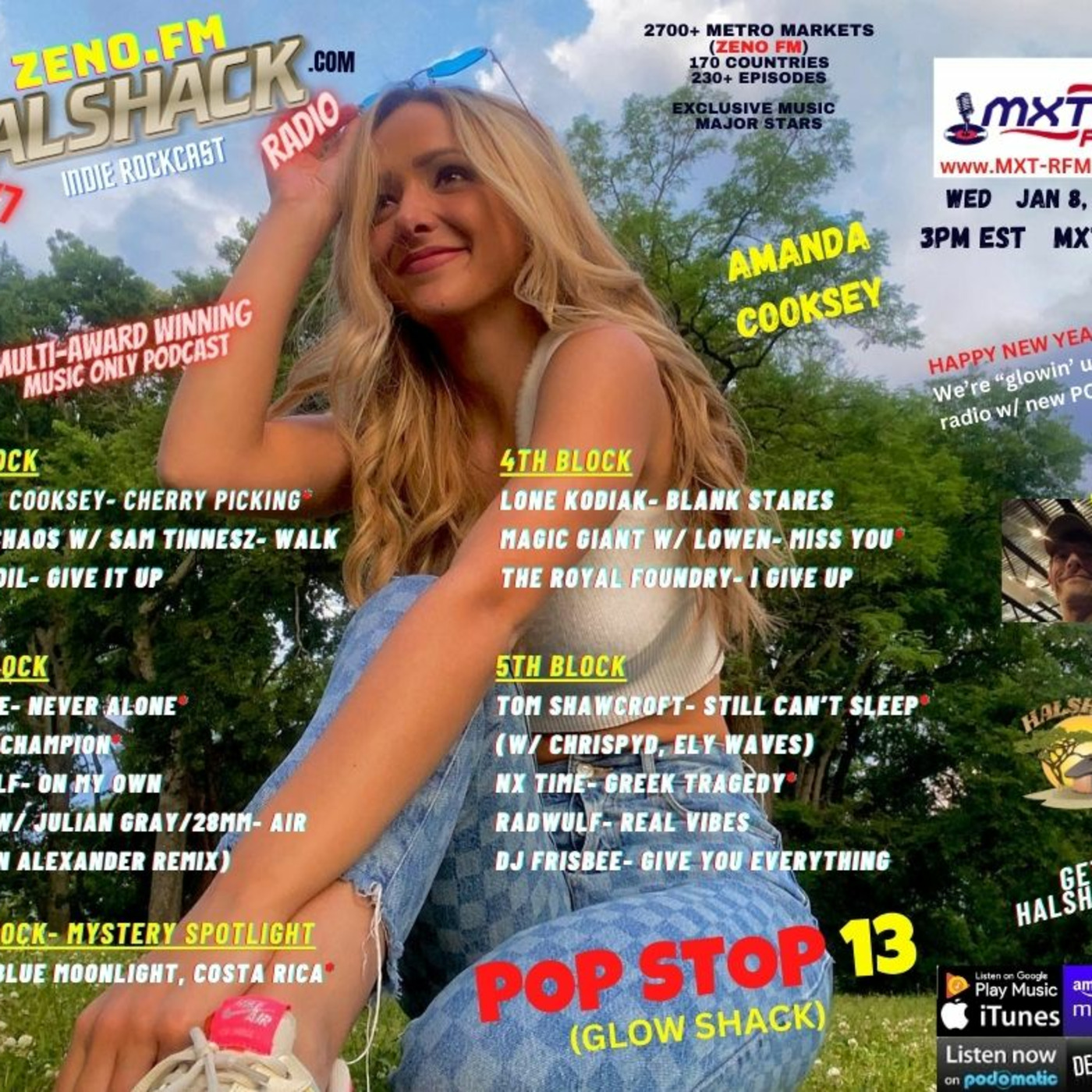 Episode 188: Halshack ep 13 (POP STOP 13-- GLOW SHACK on MXTR-FM)-- Jan 8th 2025--NEW POP-- Hosted by Halshack