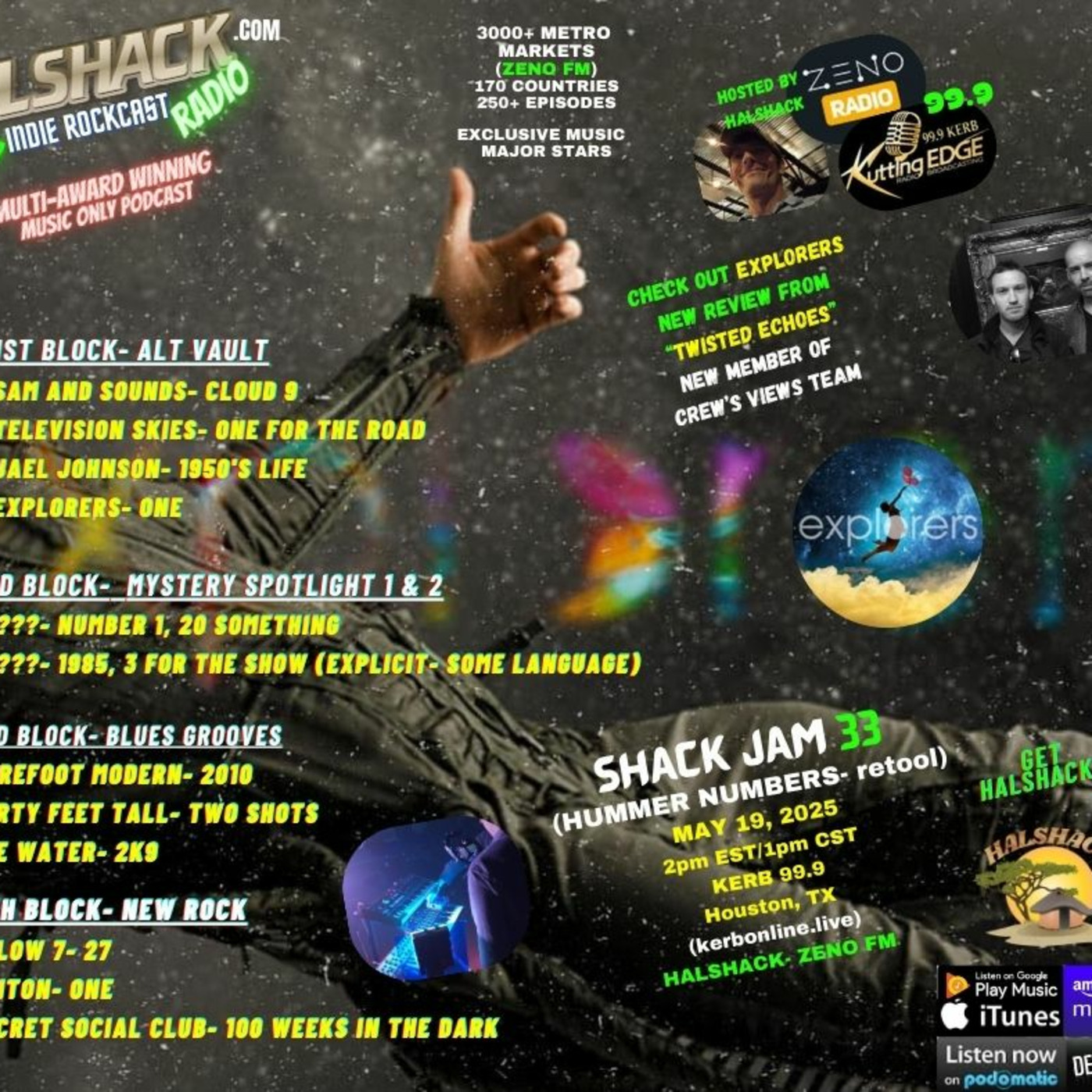 Episode 220: Halshack ep 33 (HUMMER NUMBERS-- RETOOL) --SHACKJAM 33--(KERB Houston, TX-- Zeno FM) -- May 19, 2025--Theme show about numbers-- Hosted by Halshack