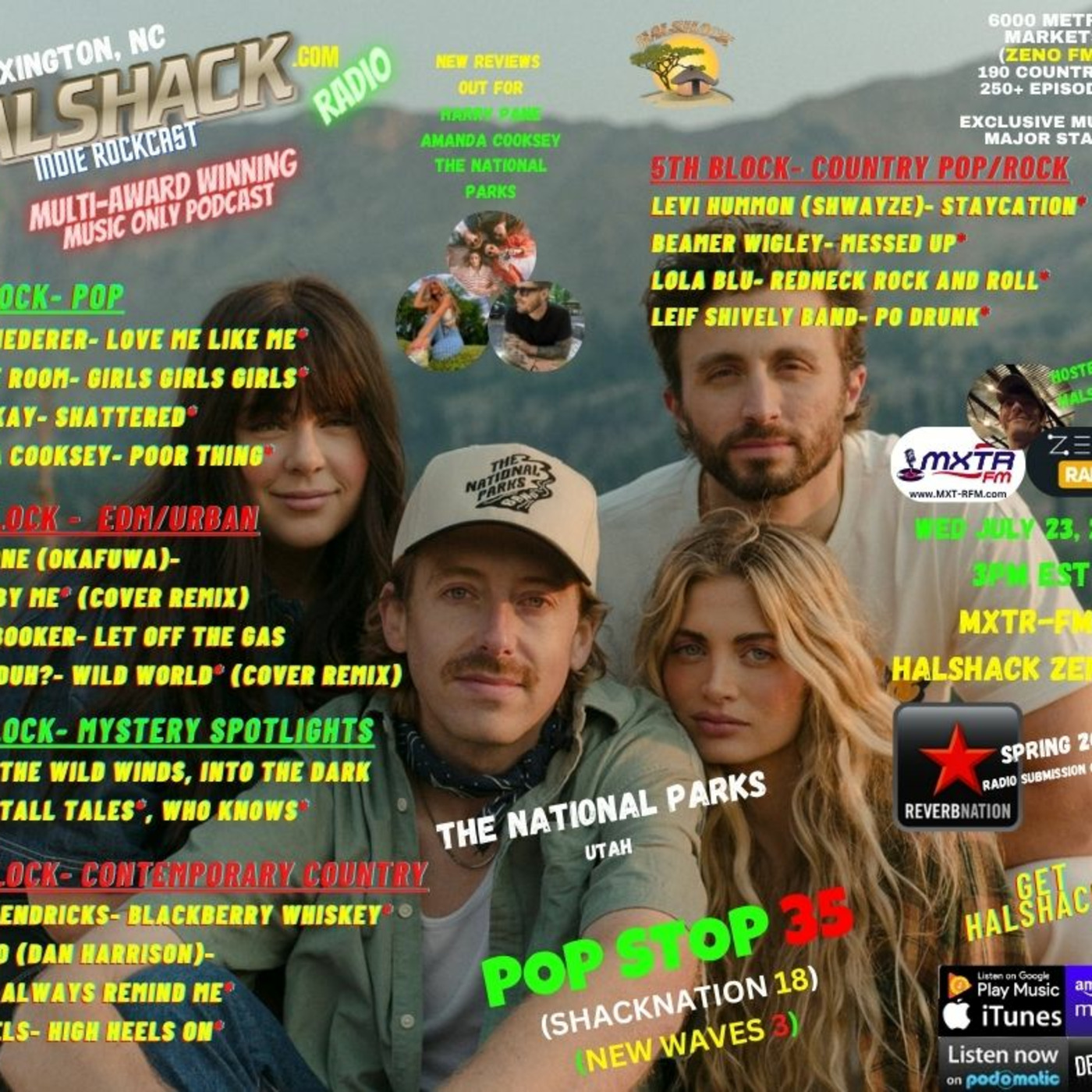 Episode 240: Halshack ep 35 (SHACKNATION 18- New Waves 3)---POP STOP 35 ---MXTR-FM--- July 23, 2025--New Reverbnation campaign show and random new tracks