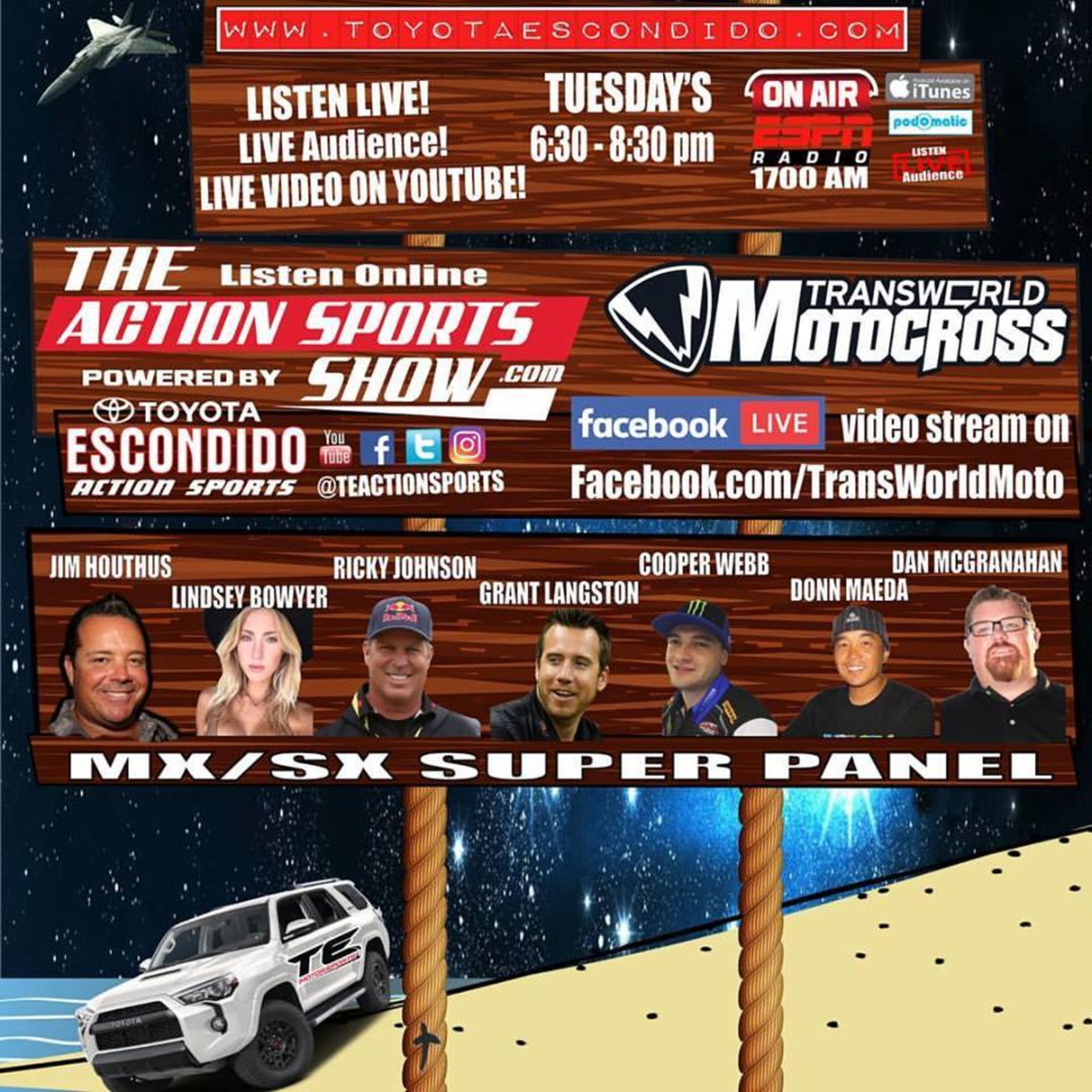 The Action Sports Show powered by Toyota of Escondido with special guests Transworld Motocross & 2016 250MX Champ Cooper Webb