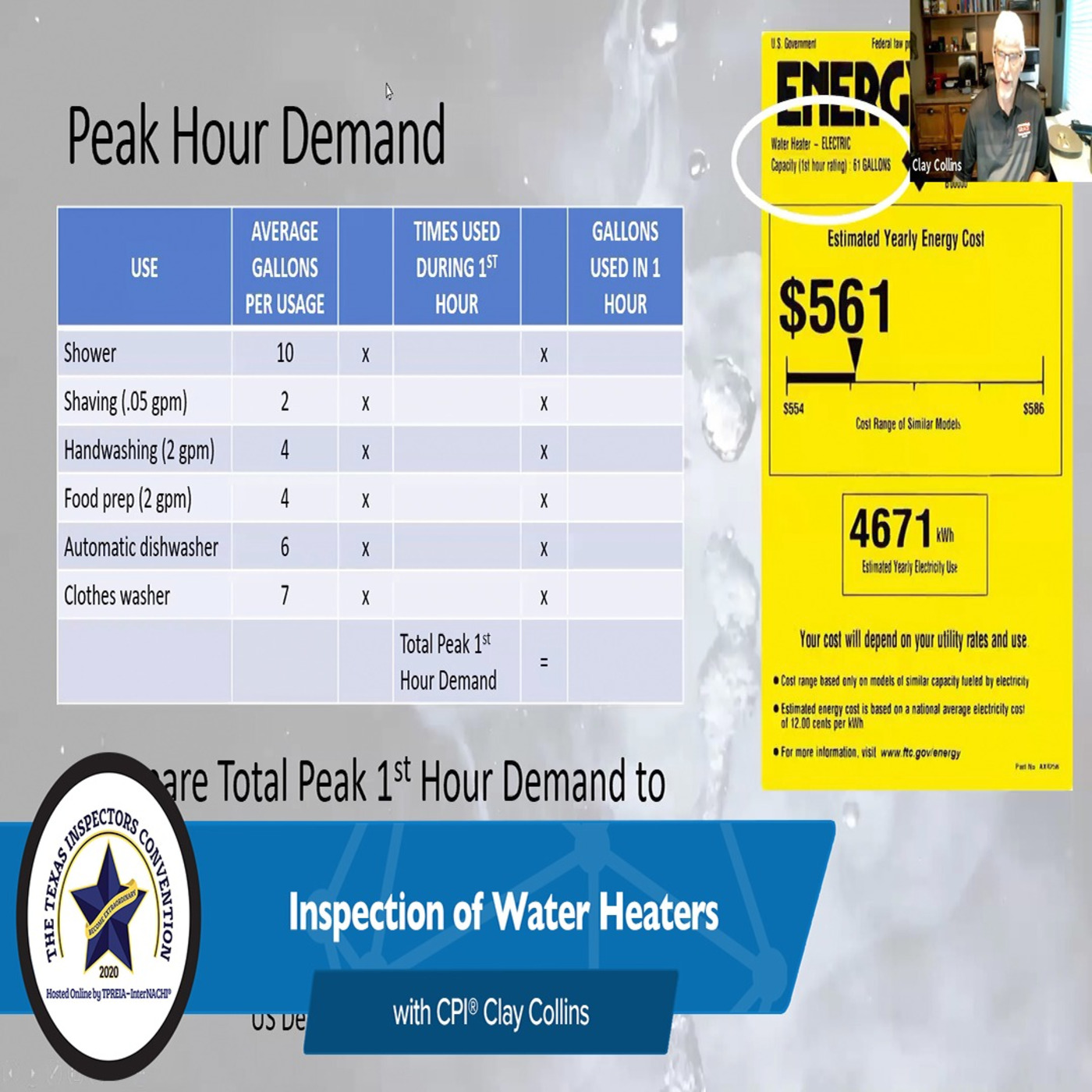 187. Inspection of Water Heaters at The Texas Inspectors Convention 2020