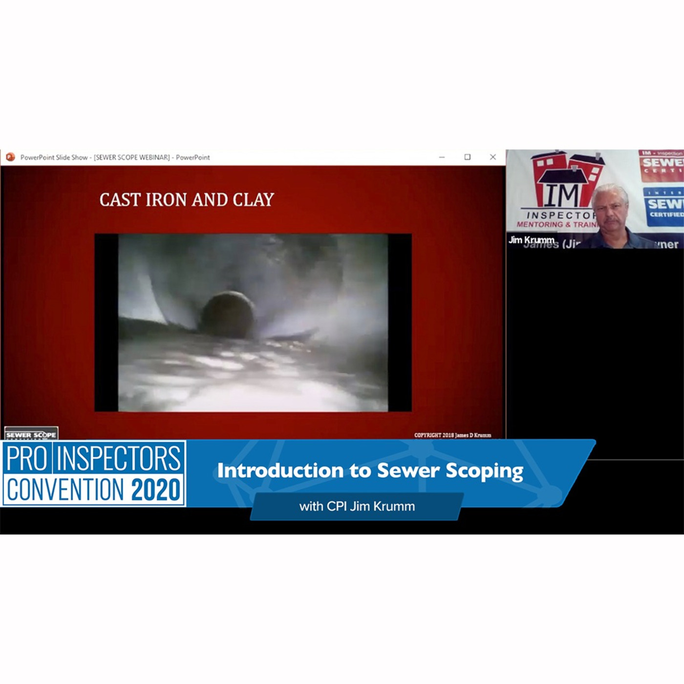 196. Introduction to Sewer Scoping at the 2020 Professional Inspectors Convention