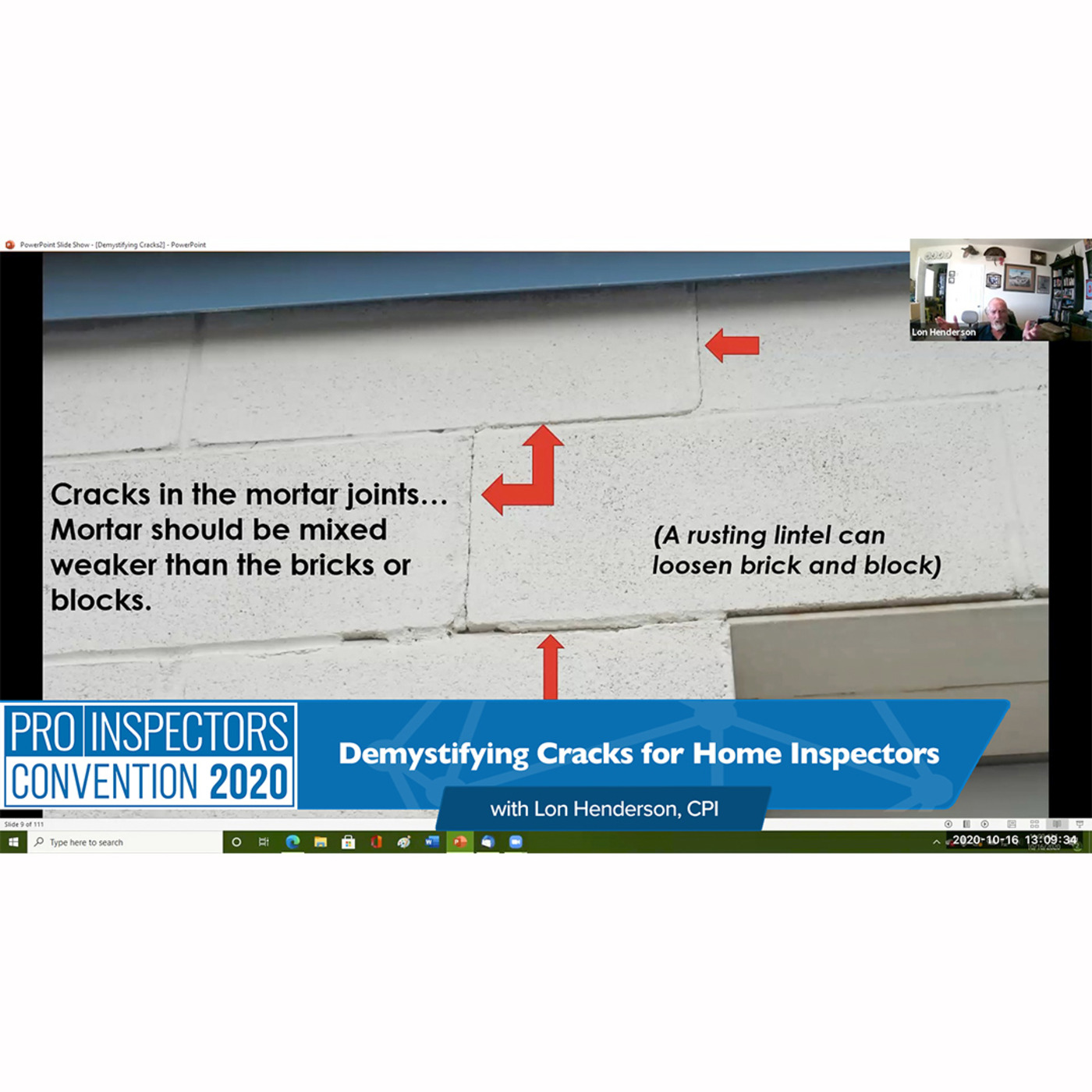 201. Demystifying Cracks for Home Inspectors at the 2020 Professional Inspectors Convention