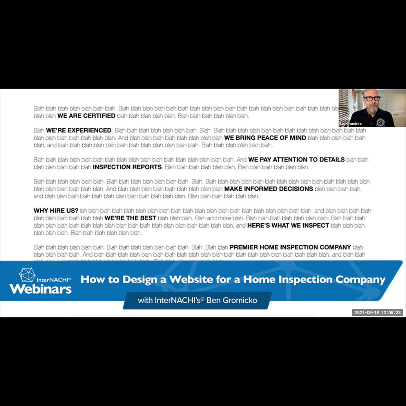 Episode 249: How to Design a Website for a Home Inspection Company with Ben Gromicko