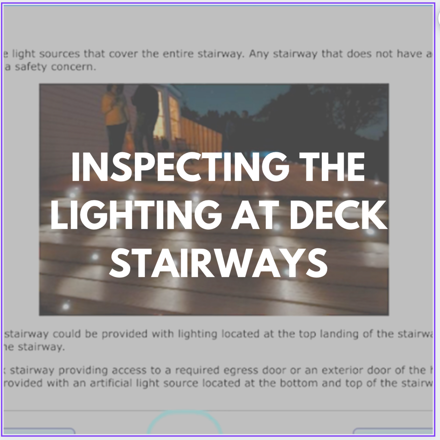 Episode 379: Inspecting the Lighting at Deck Stairways