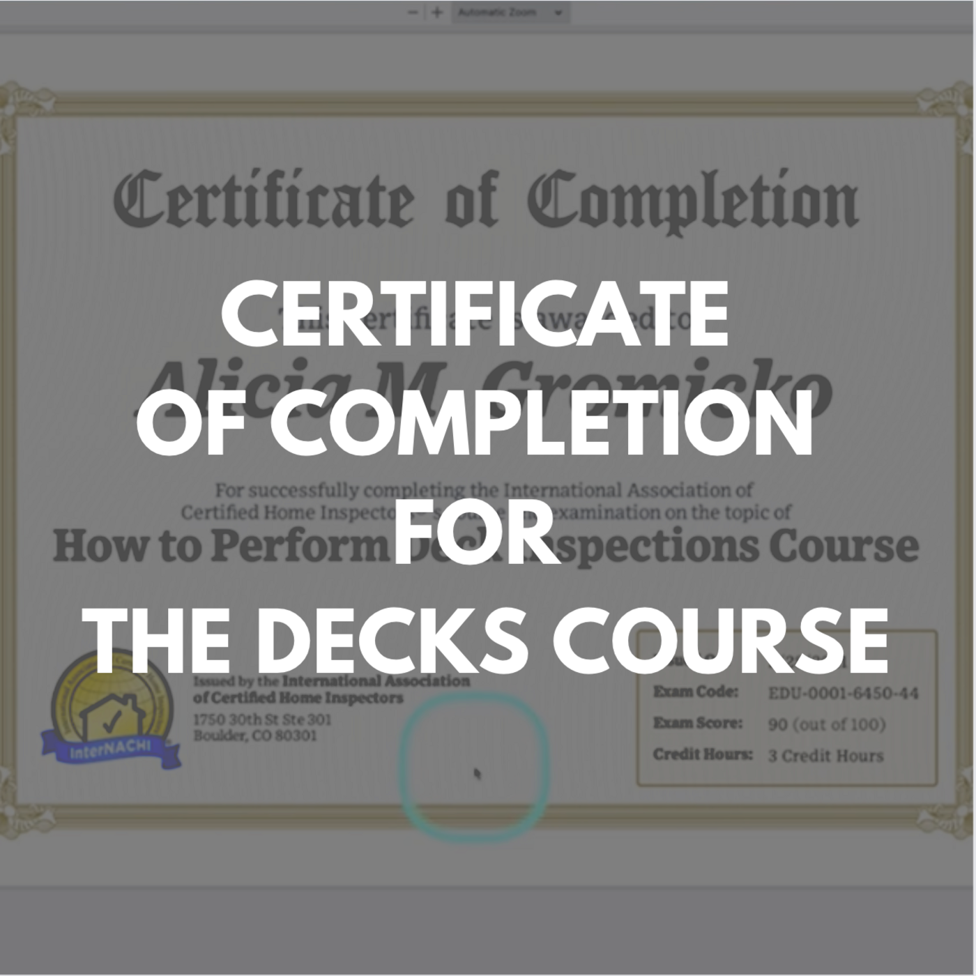 Episode 386: Certificate of Completion for the Decks Course